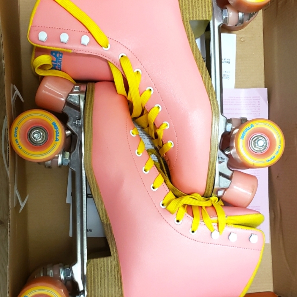 Impala Quad Roller Skates - Yellow/Pink